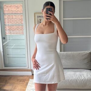 SOLD - White spandex mini dress / exercise dress | Size S